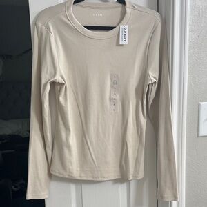 Old Navy Kids Beige Long Sleeve Tee